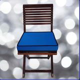 40X40 Desensiz Su ve Leke Itici Duck Kumaş Fermuarlı Bağcıklı Biyeli Sandalye Minderi 5 cm - 40 x 40 cm - Mavi
