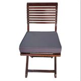 40x40 Desensiz Su ve Leke İtici Duck Kumaş Fermuarlı Bağcıklı Biyeli Sandalye Minderi 5 cm (Antrasit Gri - Antrasit Biyeli)