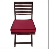 40x40 Desensiz Su ve Leke İtici Duck Kumaş Fermuarlı Bağcıklı Biyeli Sandalye Minderi 5 cm (Bordo - Bordo Biyeli)