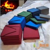 40X40 Desensiz Su ve Leke Itici Duck Kumaş Fermuarlı Bağcıklı Biyeli Sandalye Minderi 5 cm (Gece Mavisi - Siyah Biyeli) - Çok Renkli - Standart