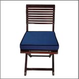 40x40 Desensiz Su ve Leke İtici Duck Kumaş Fermuarlı Bağcıklı Biyeli Sandalye Minderi 5 cm (Gece Mavisi - Siyah Biyeli)