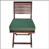 40x40 Desensiz Su ve Leke İtici Duck Kumaş Fermuarlı Bağcıklı Biyeli Sandalye Minderi 5 cm (Haki Yeşil - Yeşil Biyeli)
