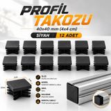 (40x40 mm) 12 Adet Kademeli İç Kelebek Profil Takozu Kare Masa Sandalye Sehpa Ayak Tapası Tıpa Papuç