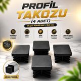 (40x40 mm) 4 Adet Kademeli İç Kelebek Profil Takozu Kare Masa Sandalye Sehpa Ayak Tapası Tıpa Papuç