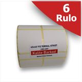 40X40 Yanyana 2 Li Termal Etiket | 6 Rulo Barkod Etiketi