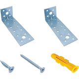 40x40x120mm - Mr.Bracket Deprem Güvenliği Dolap Sabitleme Aparatı Seti - Mobilya Gardırop Portmanto Kitaplık Masa Raf Eşya Duvara Sabitleyici Aparat - L Demir Köşe Bağlantı Gönye Köşebent - 40x40x120mm - 2 adet