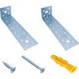 40x40x160mm - Mr.Bracket Deprem Güvenliği Dolap Sabitleme Aparatı Seti - Mobilya Gardırop Portmanto Kitaplık Masa Raf Eşya Duvara Sabitleyici Aparat - L Demir Köşe Bağlantı Gönye Köşebent - 40x40x160mm - 2 adet