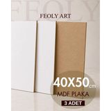 40X50 cm 3 mm Mdf Plaka 3 Adet - Beyaz Lam Kaplamalı - Hobi, Maket, Ahşap Boyama, El Sanatları ve Dekorasyon - Çok Renkli - Standart - Genel