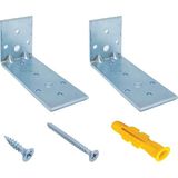 40x50x100mm - Mr.Bracket Deprem Güvenliği Dolap Sabitleme Aparatı Seti - Mobilya Gardırop Portmanto Kitaplık Masa Raf Eşya Duvara Sabitleyici Aparat - Ağır Yük L Demir Köşe Bağlantı Gönye Köşebent - 40x50x100mm - 2 adet