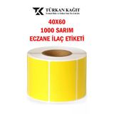40X60 1000Li Eczane İlaç Tarif Etiketi Sarı Renk 10 Adet