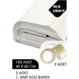 40x60cm Tabak Bardak Sarma Taşıma Taşınma Paketleme Kağıdı 100 Adet + 2 Adet Koli Bandı