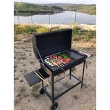40x70 Demir Kapaklı barbekü Yazlık Tipi Mangal Grill Oluklu Izgara