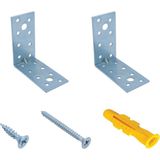 40x80x80mm - Mr.Bracket Deprem Güvenliği Dolap Sabitleme Aparatı Seti - Mobilya Gardırop Portmanto Kitaplık Masa Raf Eşya Duvara Sabitleyici Aparat - L Demir Köşe Bağlantı Gönye Köşebent - 40x80x80mm - 2 adet