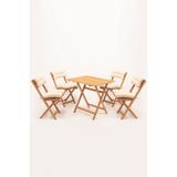 4+1 Minderli Balkon Bahçe Mutfak Bistro Set Katlanır Masa-sandaly