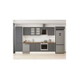410X222 Cm Klasik Mebran Mutfak Dolabı Beyaz Beyaz Mbb-E90B60S60-3 Mebran | Antrasit - Mdf