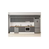 410X240 Cm Klasik Mebran Mutfak Dolabı Beyaz Beyaz Mb-E90S60S60-1 Mebran | Antrasit - Mdf