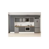 410X240 Cm Klasik Mebran Mutfak Dolabı Beyaz Mbb-E90B60S60-3 Mebran | Antrasit - Suntalam
