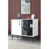 4112 Şile Metal Ayaklı Metal Kulplu 100 Cm Konsol - Tv Ünitesi - Yemek Odası - Kahve Köşesi Beyaz