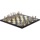 4116 Metal Ingiliz Satranç Takımı Orta Boy Parlak ve Ceviz Tahtası, 37X37X1.2 cm - 10 cm