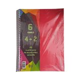 4+2 Ayracli Defter 6 Konulu 150 Yaprak 1 Adet 4 Kareli 2 Cizgili Spralli Plastik Kapak Seperatorlu