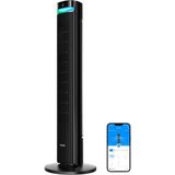 42 Inç Sessiz Akıllı Kule Vantilatör, 12 Hız, Wifi, Alexa, Uzaktan Kumanda - Siyah