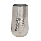 421304 "nılgaut" Nikel Dekoratif Metal Vazo 28cm Yüksekliğinde 16cm Çapında Nikel Vazo