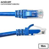 4217 Cat6 İnternet Ethernet Rj45 Lan Kablosu 13 Metre Mavi