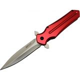 4223 Kırmızı Kamp Çakı 21CM- Yarı Otomatik, Kemerlikli