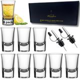 42,5 ml Ağır Tabanlı 8'li Shot Bardağı Seti - Shot Bardağı Seti, Ağırlıklı shot bardağı - Votka Tequila Shot Bardakları için Hediye Kutusu AA Wonders