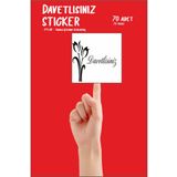 43 cici süsler organizasyon Davetlisiniz Yazılı Kare Yapışkanlı Davetiye Zarf Etiketi Sticker
