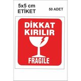 43 Cici Süsler Organizasyon Dikkat Kırılır Etiketi 5x5 cm Parlak 50 Adet