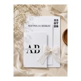 43 cici süsler organizasyon Düğün Nişan Nikah Davetiyesi Beyaz | Kişiye Özel 24 Adet Dantel Detaylı 12x17 cm 3 Parçalı Demonte