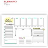 43 Cici Süsler Organizasyon Haftalık Planlayıcı Defter Bloknot Tutkallı 62 Syf A4