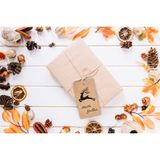 43 Cici Süsler Organizasyon Kraft Yılbaşı Tebrik Kartı 24 Adet 5 x 10 cm 8 Farklı Tasarım Delikli