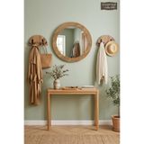 43 x 56 Antik Ahşap Dekoratif 3 Parça Portmanto Aynalı Askılık Set Oda Duvar Antre Hol Koridor Lavabo Makyaj Raflı Askılı Ayna