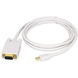 4323 Mini Displayport To Vga Çevirici Dönüştürücü Adaptör Thunderbolt Kablosu 1.8m Beyaz