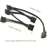4355 Molex Ide 4 Pin To 5 Port Sata Power Hdd Güç Çoklayıcı Kablosu