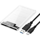 4389 2.5 Sata Type C USB 3.1 USB 3.0 Şeffaf Harici SSD HDD Hard Disk Kutusu - 1BW-Beyaz