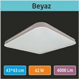 43X43 Beyaz Kapak Sıva Üstü LED Armatür Dekaratif Tavan Armatür 42W