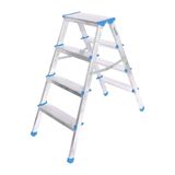 4+4 ÇİFT BASAMAKLI ALÜMİNYUM METAL MERDİVEN YÜKSEKLİK = 92CM BAŞ GENİŞLİK = 8CM (5264)