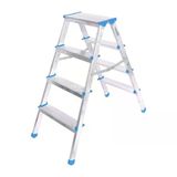4+4 Çift Basamaklı Alüminyum Metal Merdiven Yükseklik = 92Cm Baş Genişlik = 8Cm Go53/1395