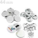 44 mm Buton Şişe Açacağı Anahtarlık Sarf VG44BANS - 100 Adet - Gümüş - Beyaz