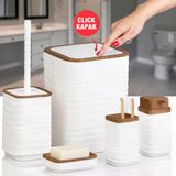 440-3B Luna 5 Lı Banyo Setı Ahsap Beyaz