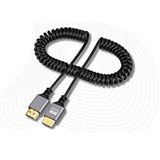 4414 Hdmi Spiral Yaylı Uzayabilen Fullhd 4k 60hz Uhd Kablo (0.5-2 Metre) Siyah
