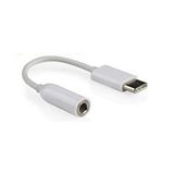 4417 Type C To 3.5mm Kulaklık Ses Çevirici Dönüştürücü Aux Adaptör Beyaz