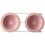 44355 Toftees Paws Diner With Two 1-Cup Bulaşık Makinesinde Yıkanabilir Taş Kase Kapasitesi 10,75 İnç Uzunluk 5,25 Cm Uzunluğunda, Ekstra Küçük Ve Küçük Köpekler Ve Kediler İçin, Beyaz Ve