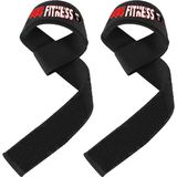 444 Marka Ağırlık Kaldırma Kayışı Wrist Strap Fitness Crossfit Halter Kayışı / Lifting Straps - Standart - Siyah