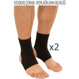 444 Marka Kickboks Çorabı Boks Çorabı Muay Thai Çorabı Ayak Sargı Ayak Bilekliği Ayak Bandajı Kicbox Çorabı Ağrı Ayak Destek Bilekliği - Siyah