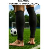 444 Marka Tabansız Futbol Çorabı Tozluk Futbolcu Tozluğu Tabansız Tekmelik Tutucu Futbol Çorabı Sporcu Tozluğu - Standart - Siyah