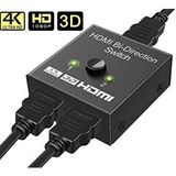 4494 2 Port Çift Yönlü Hdmi Switch Splitter Ekran Monitör Çoklayıcı Çoğaltıcı Bidirection Siyah